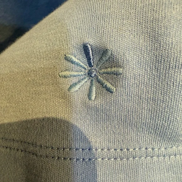 Isaac Mizrahi Sky Blue Pima Cotton Pullover Hoodie With Pullstring - Picture 4 of 5